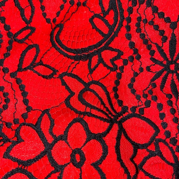 Sharagano Lace Red BlackTank Dress Sz 6P - Picture 7 of 7